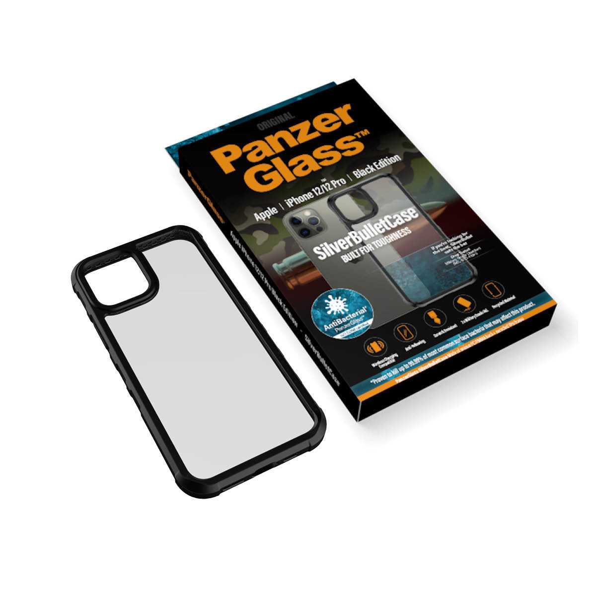 PanzerGlass ® SilverBullet ClearCase iPhone 12 | 12 Pro | Black – image 6