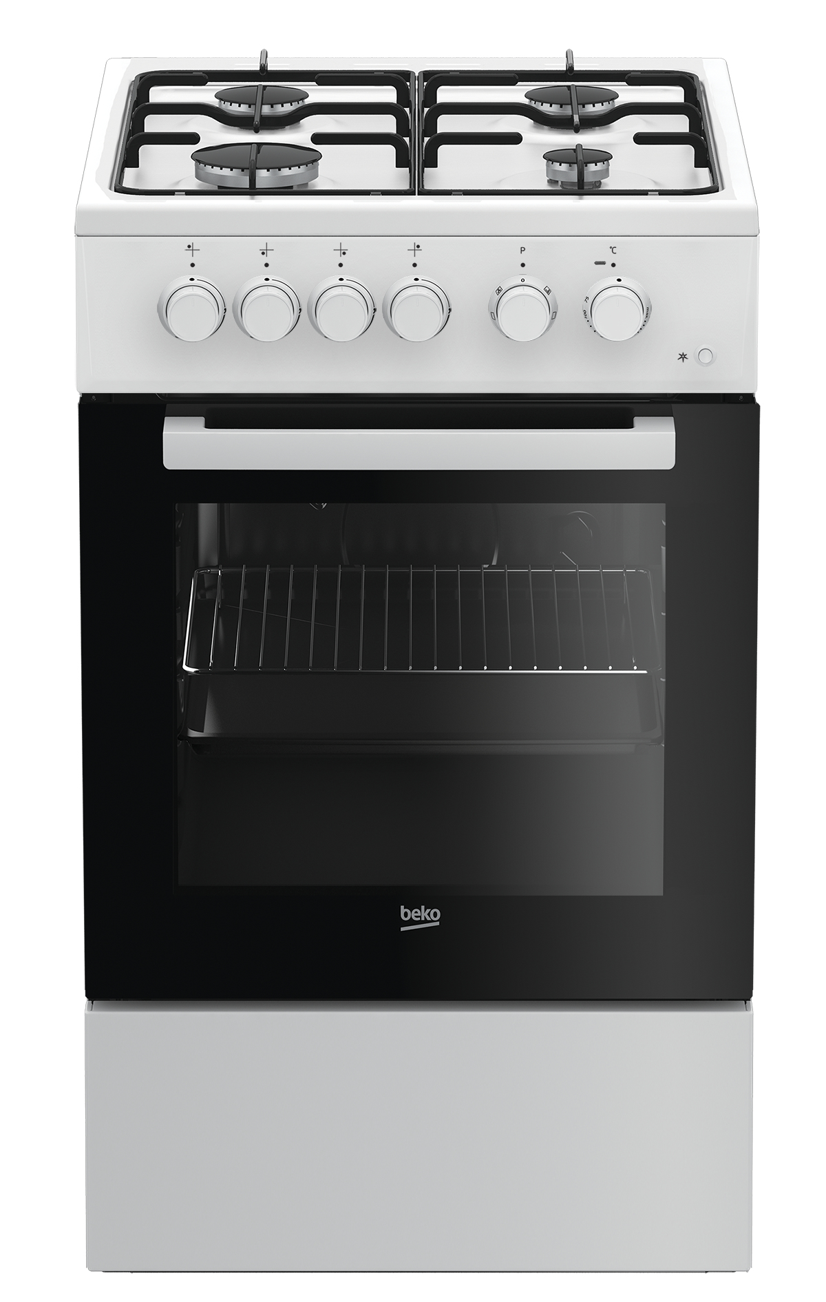 Beko FSE52010FW cooker Freestanding cooker Electric Gas Black, White