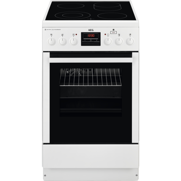 AEG CCB56470BW Freestanding cooker Electric Zone induction hob White – image 1