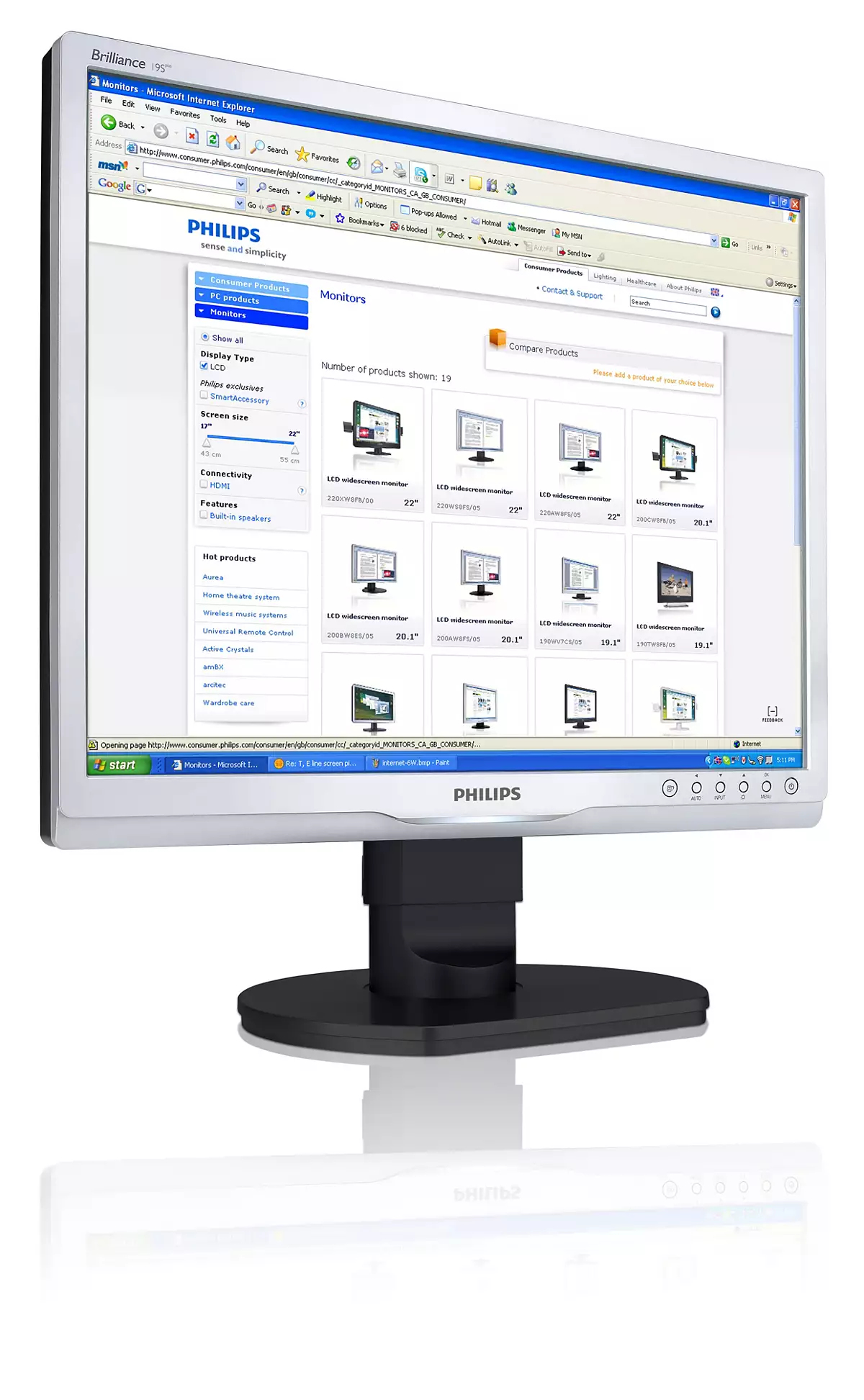 Philips Brilliance LCD monitor with SmartImage 19S1CS/00 – image 2