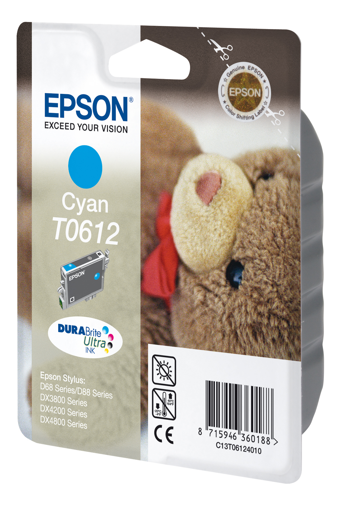 Epson Teddybear Singlepack Cyan T0612 DURABrite Ultra Ink – image 2