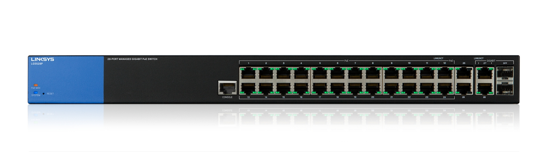 Linksys 28-Port Managed PoE+ Gigabit Switch (LGS528P)