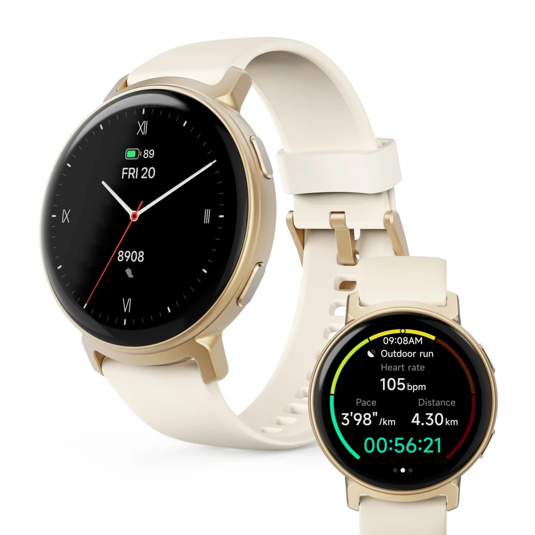 Hama Arion 3.35 cm (1.32") AMOLED 43 mm Digital 466 x 466 pixels Touchscreen Gold GPS (satellite) – image 1