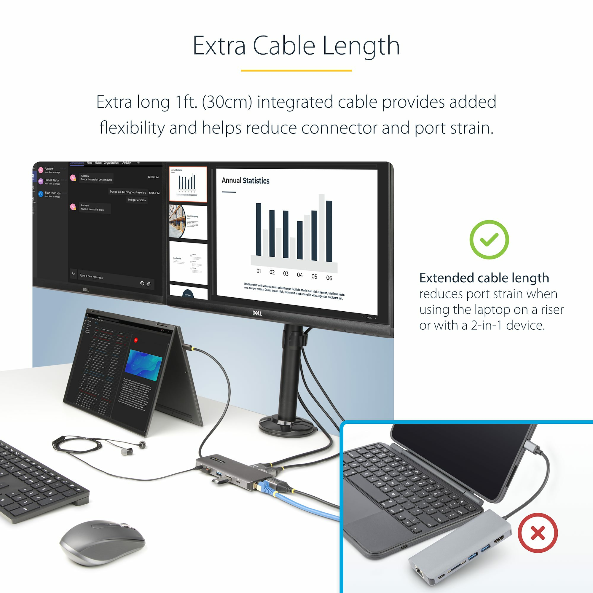 StarTech.com USB-C Triple-Monitor Multiport Adapter, Dual 4K – image 6