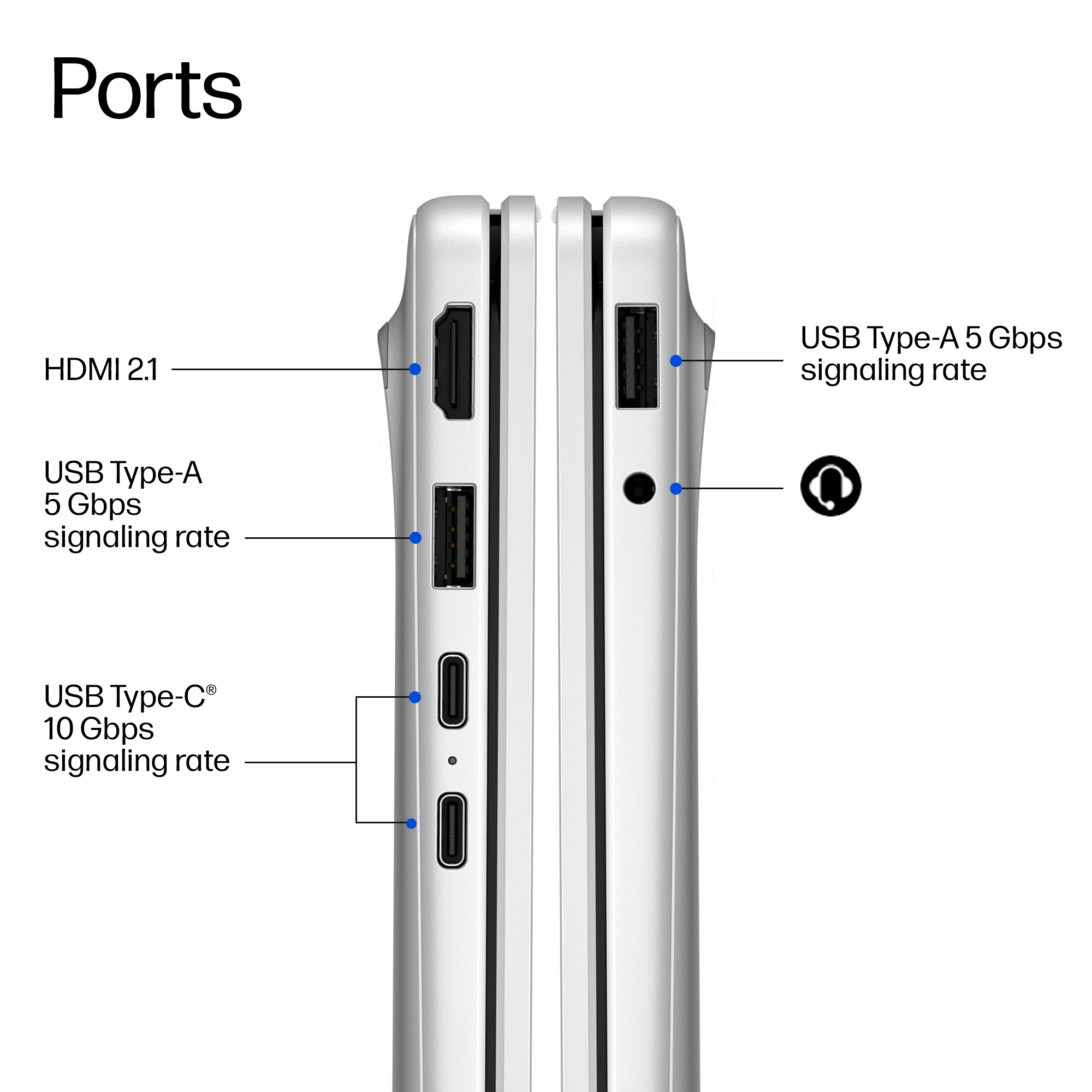 HP OMNIBOOK 3 NGAI 14-HZ0007NAX Copilot+ PC Snapdragon X1-26-100 Laptop 35.6 cm (14″) 2K 8 GB LPDDR5x-SDRAM 512 GB SSD Wi-Fi 6E (802.11ax) Windows 11 Home Silver image 3