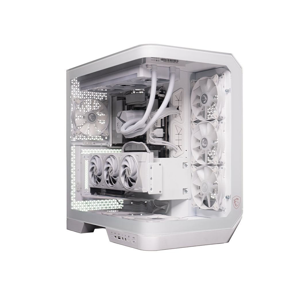 MSI MEG Vision Vision ZS 9NVV-2080US AMD Ryzen™ 9 9950X3D 32 GB DDR5-SDRAM 2 TB SSD NVIDIA GeForce RTX 5080 Windows 11 Home Desktop PC White image 3