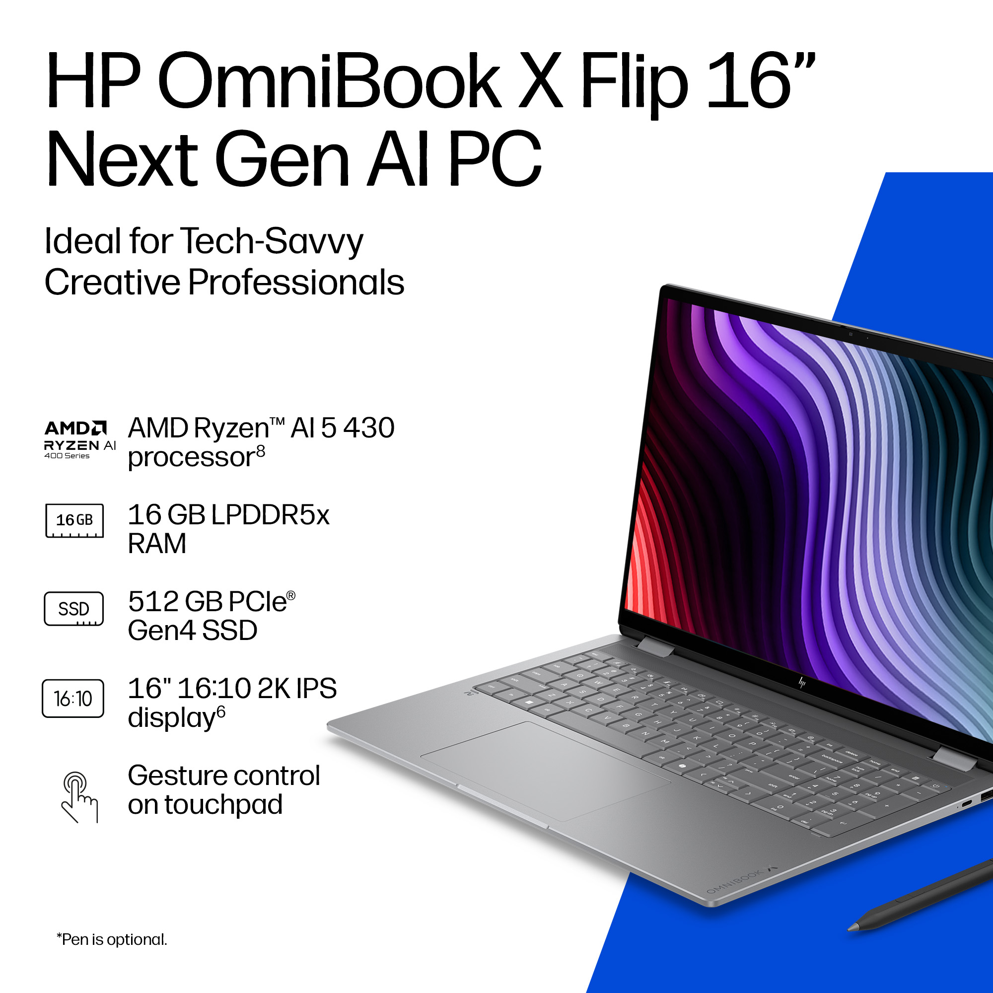 HP DP2K4EA laptop Copilot+ PC AMD Ryzen™ AI 7 445 – image 4