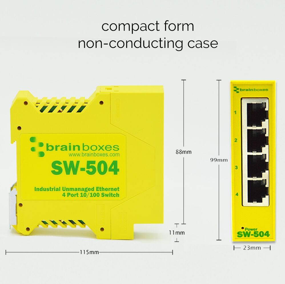Brainboxes Industrial 4 Port 10/100 Ethernet Switch – image 3