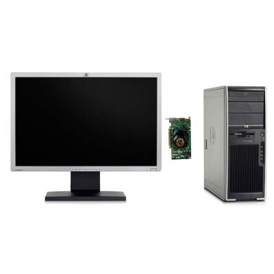 HP xw4400 2.67 GHz Workstation with nVidia Quadro FX3500 256MB PCIe and HP LP2465 Flat Panel Monitor