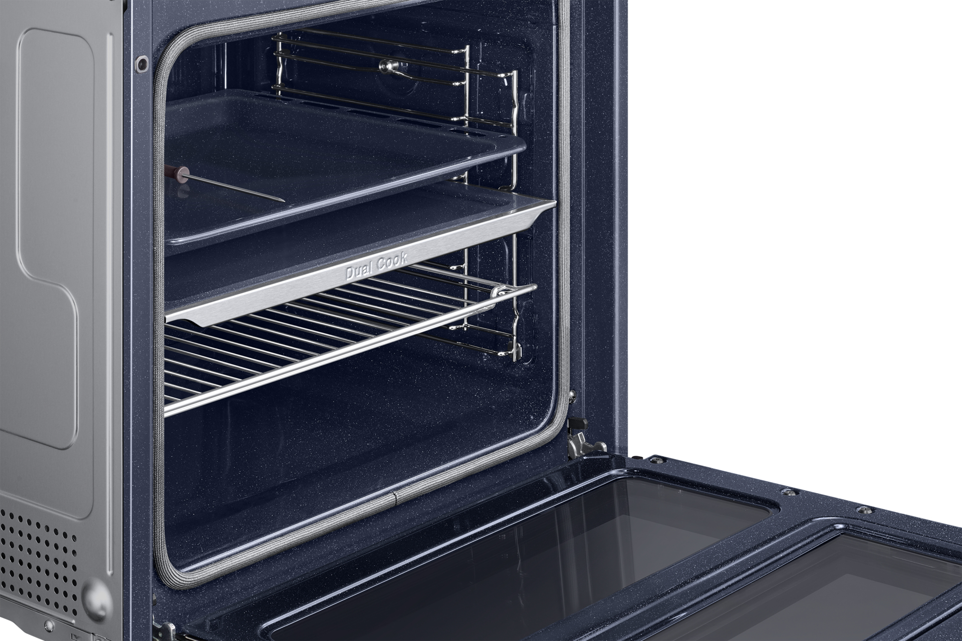 Dual Cook Flex Einbaubackofen, 76 ℓ, A+, Pyrolyse, Schwarzes Glas, Serie 4