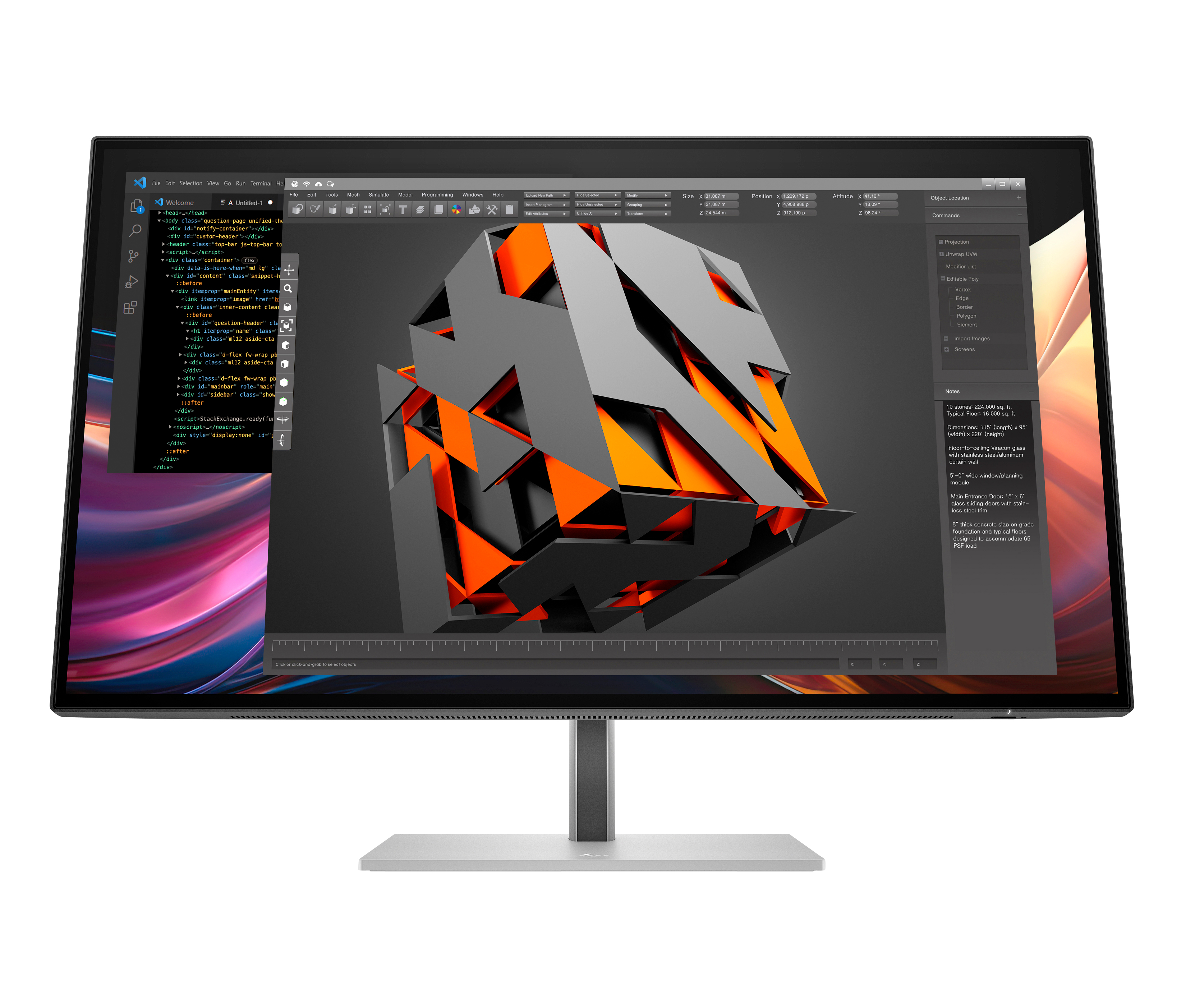 HP 727pq - Series 7 Pro - LED monitor - 27" - 2560 x 1440 QHD @ 120 Hz - IPS Black - 400 cd/m� - 2000:1 - DisplayHDR 400 - 5 ms - HDMI, DisplayPort - black, silver