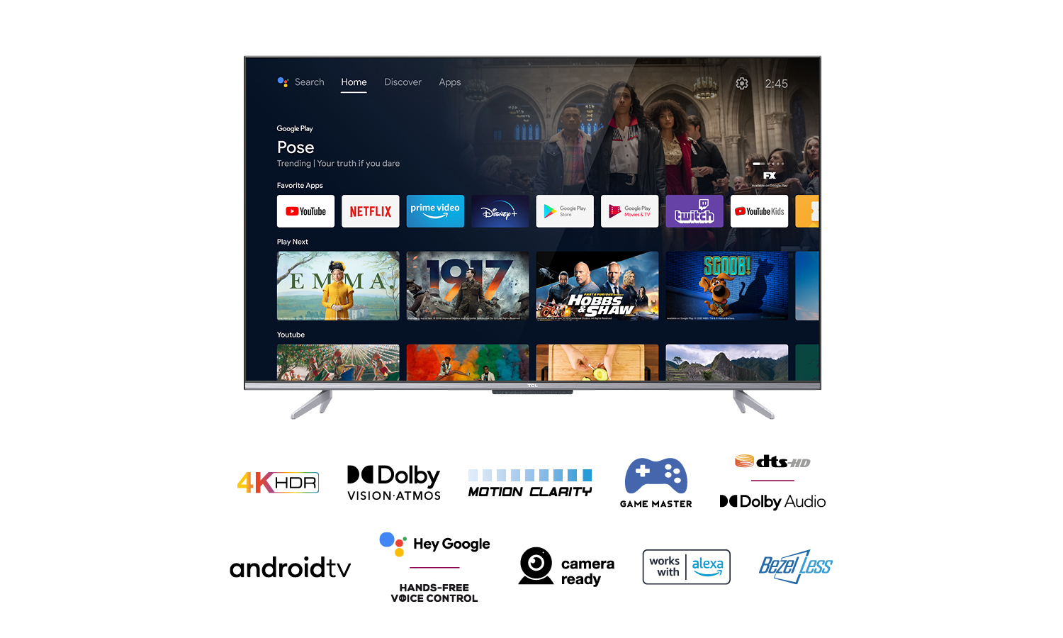 TCL 43P725 TV 109.2 cm (43") 4K Ultra HD Smart TV Wi-Fi Black – image 2