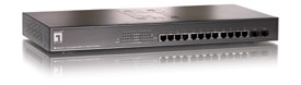 LevelOne 12G + 2SFP L2 SNMP POE Stacking Switch
