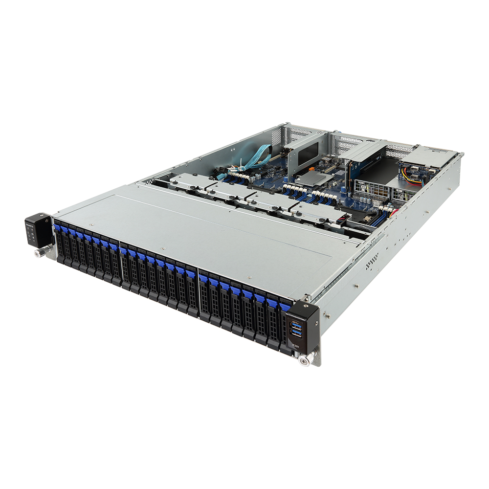 GIGABYTE R281-2O0 Intel® C621 LGA 3647 (Socket P) Rack (2U) Black, Grey