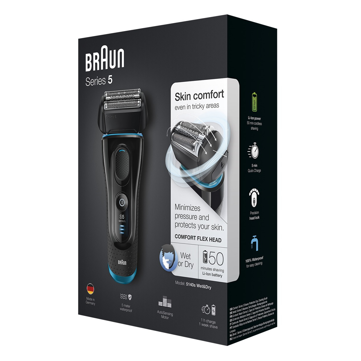 Braun Series 5 5145s Foil shaver Trimmer Black, Blue – image 5
