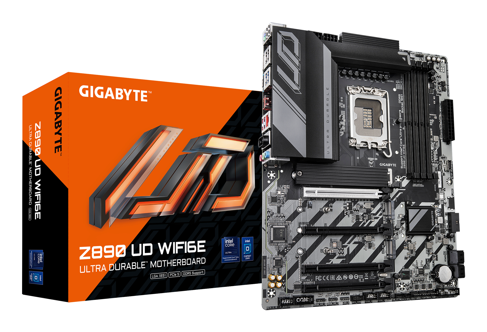 Tarjeta Madre Gigabyte Z890 UD WIFI6E - LGA1851 - 4x DDR5 - 5600/6400/9200(O.C)MHz - DisplayPort - USB - ATX - Z890 UD WIFI6E