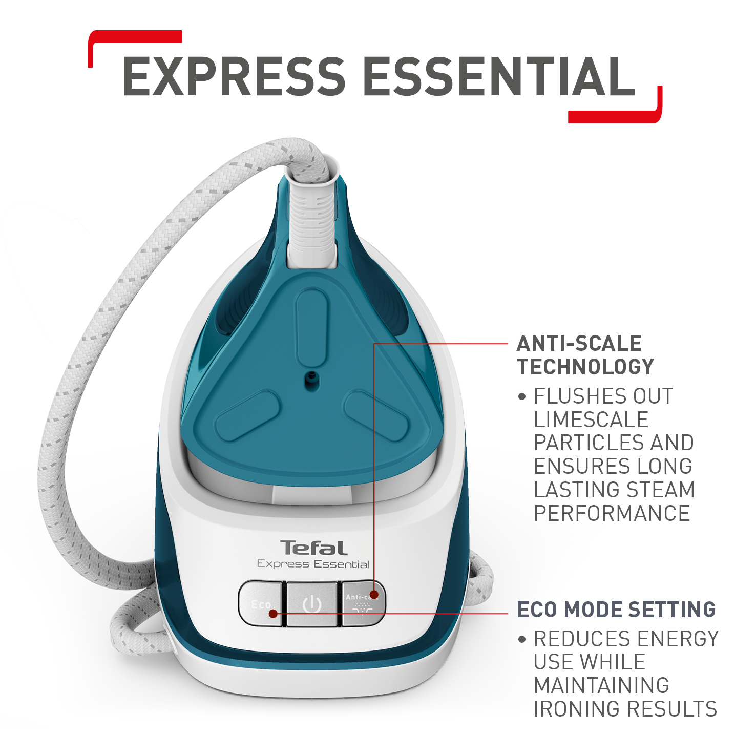 Tefal Express Essential SV6115G0 steam ironing station – image 3
