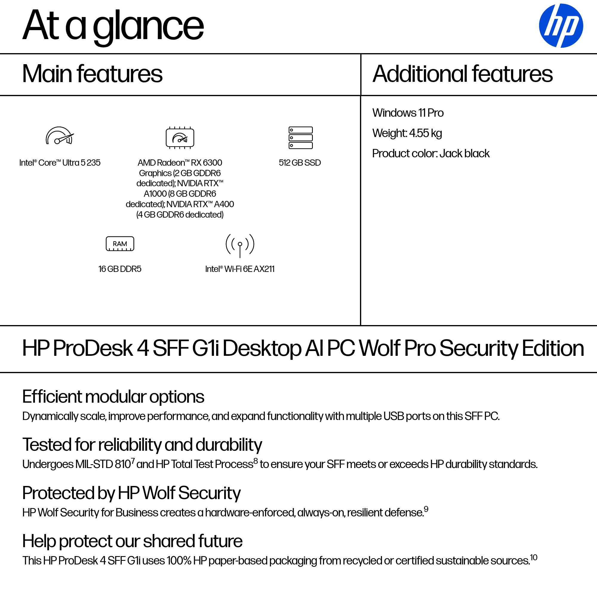 HP ProDesk 4 SFF G1i Desktop AI PC Wolf Pro Security Edition – image 3