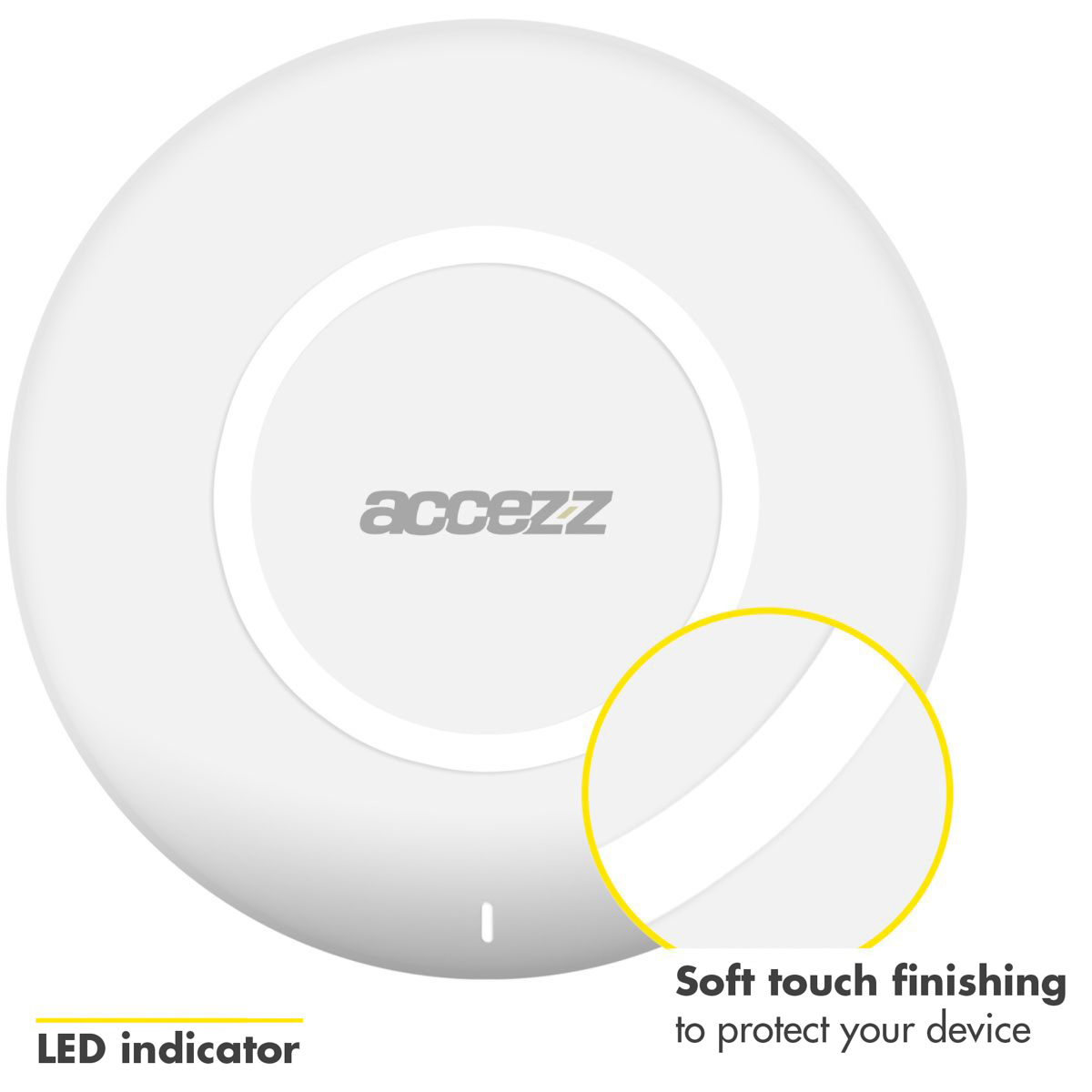 Accezz WIRELESSCHARGER44631902 mobile device charger Smartphone White USB Wireless charging Indoor – image 3