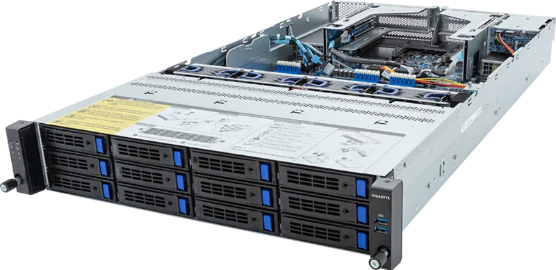 GIGABYTE R283-Z90-AAV3 LGA 6096 Rack (2U) Black, Steel