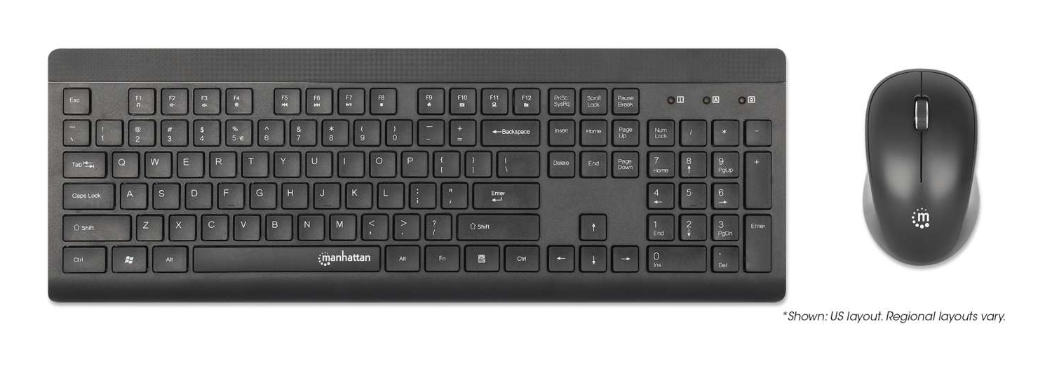 Manhattan MWK7350 Wireless USB Keyboard and Mouse Combo Set, One Single USB-A Nano Receiver for Both Devices, Full-Size Wireless Keyboard with 12 Multimedia/Fun – image 7
