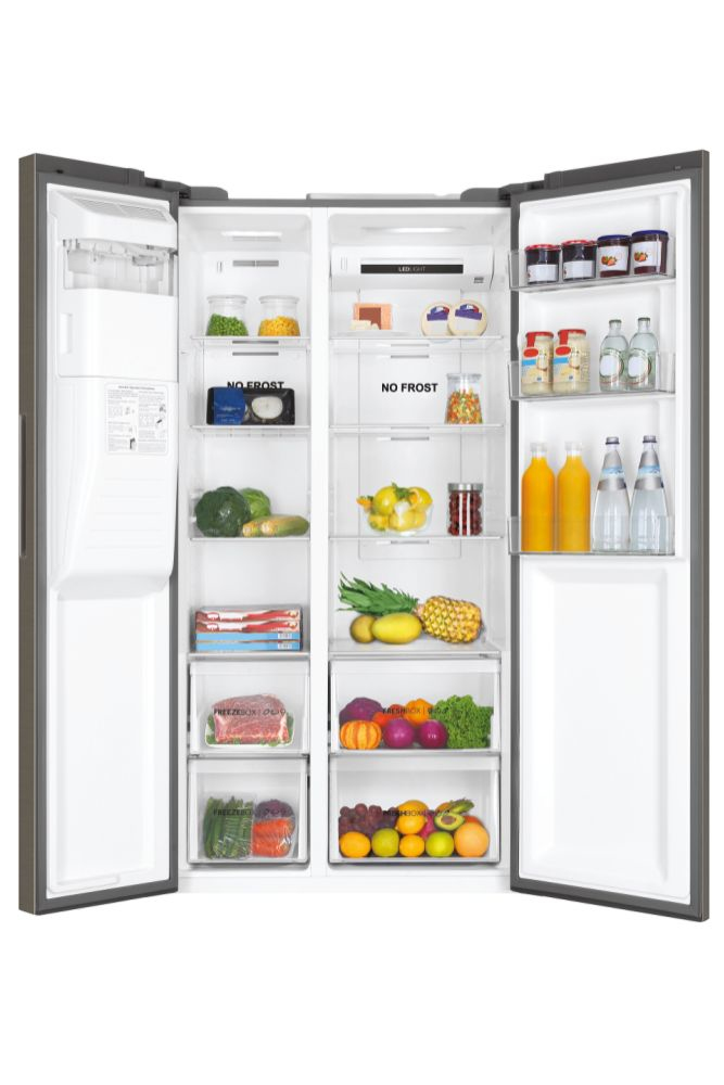 Haier SBS 90 Series 3 HSR3918FIMP side-by-side refrigerator Freestanding – image 3
