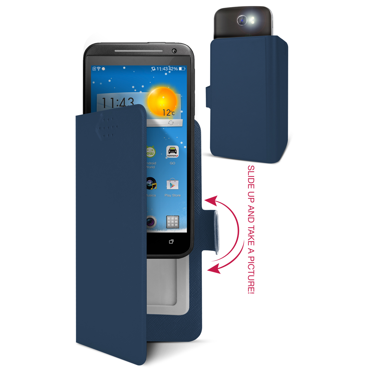 Area CSTAUNIMB mobile phone case Flip case Blue