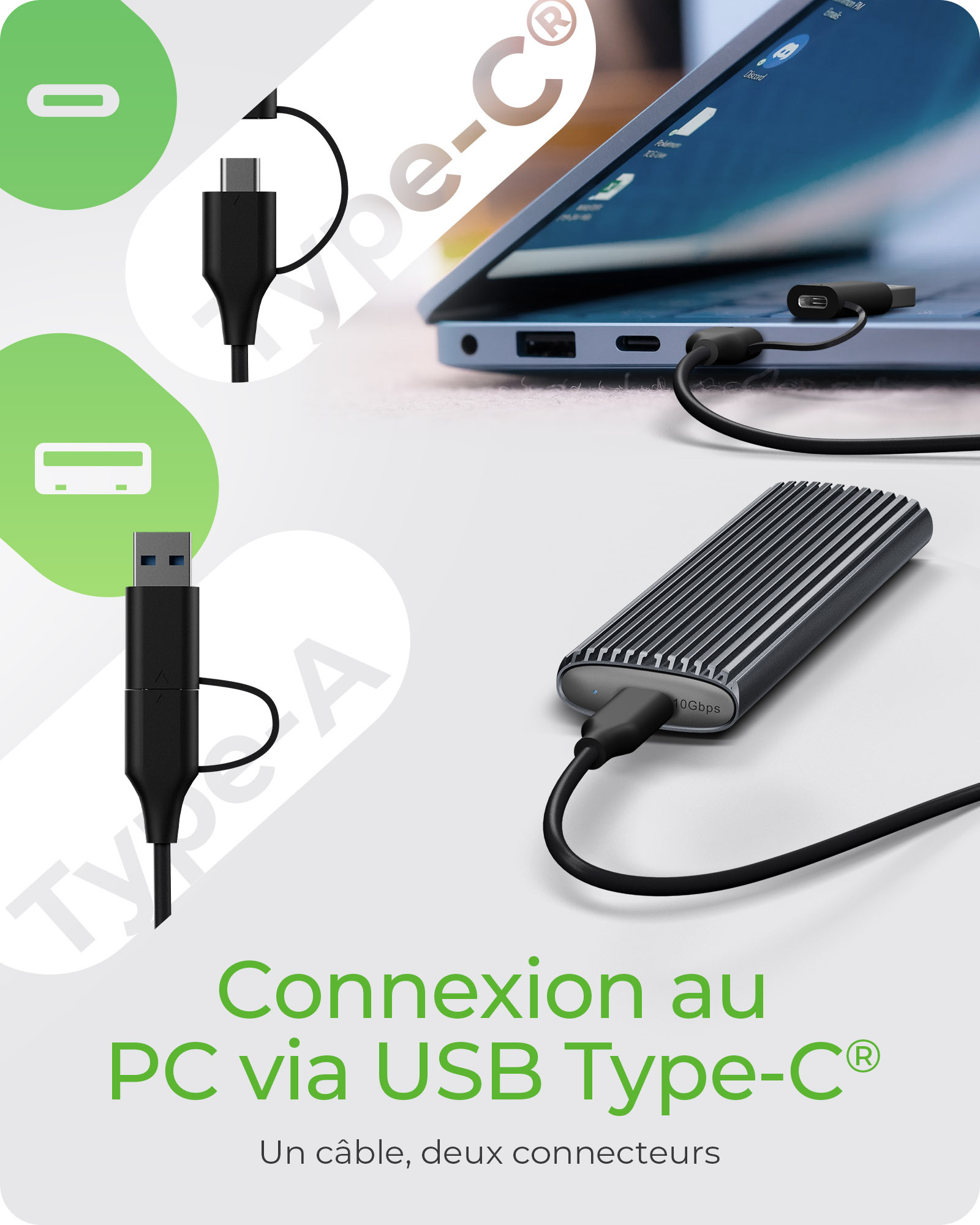 ICY BOX IB-1808MCT-CU31 Enceinte ssd Noir M.2
