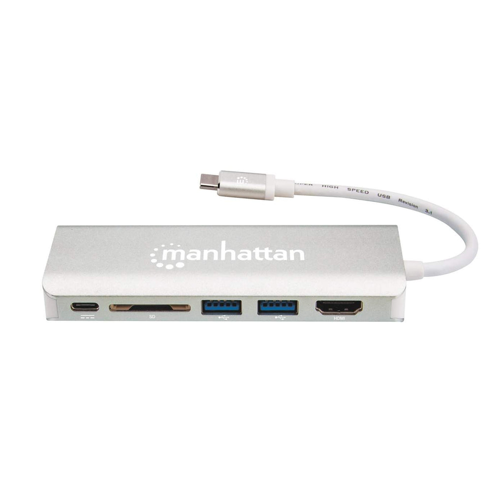 Manhattan USB-C Dock/Hub with Card Reader, Ports (x5): Ethernet, HDMI, USB-A (x2) and USB-C, With Power Delivery (60W) to USB-C Port (Note additional USB-C wall – image 3