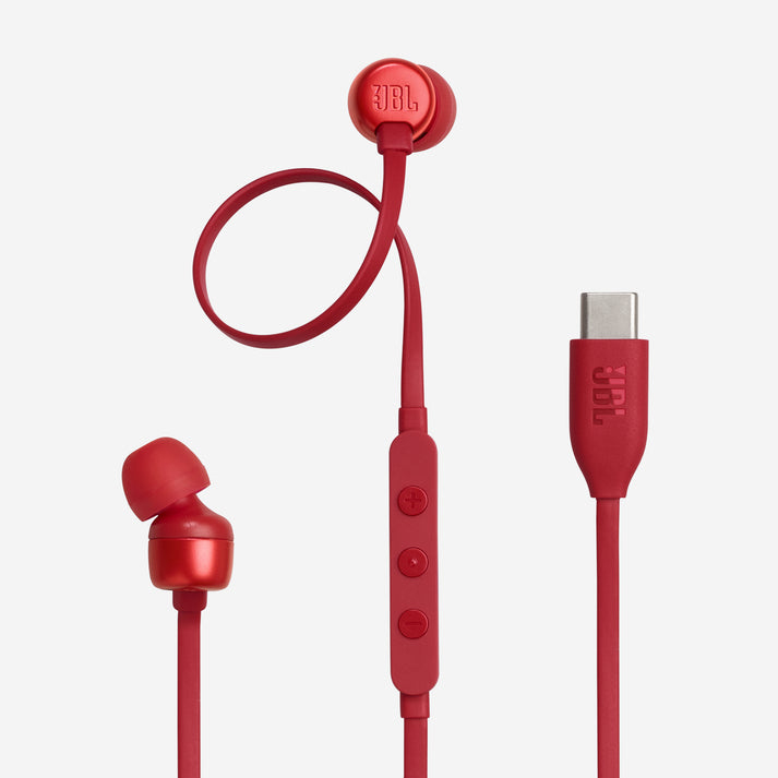 Auriculares de botón - JBL TUNE 310C USB-C, Intraurales, Rojo