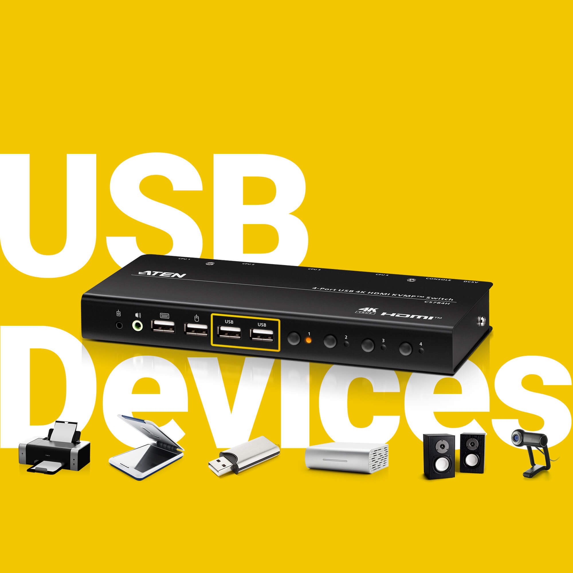 ATEN 4-Port USB 4K HDMI KVMP™ Switch – image 4