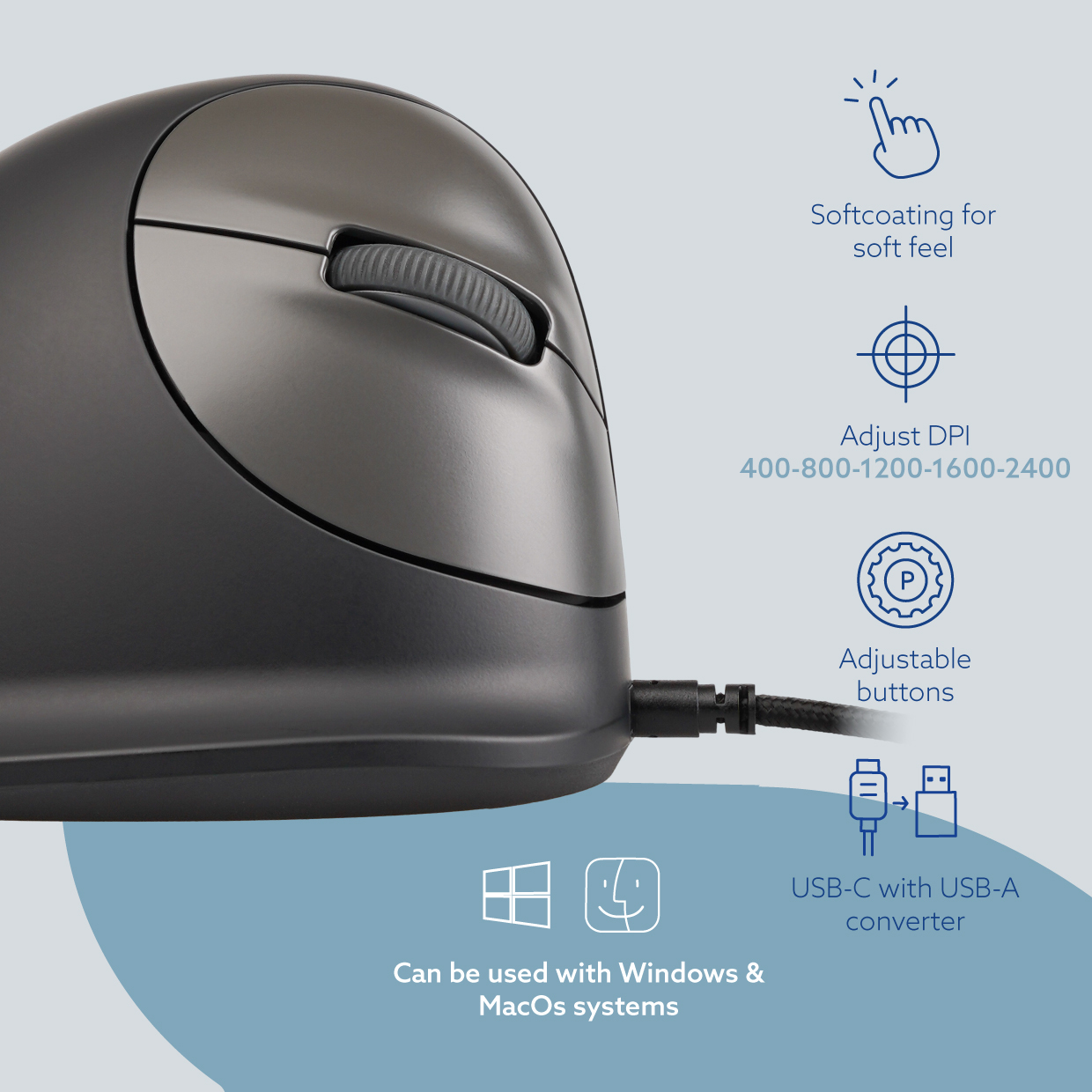 R-Go Tools Ergonomic mouse R-Go HE Break with break software, small (hand length less than – image 9
