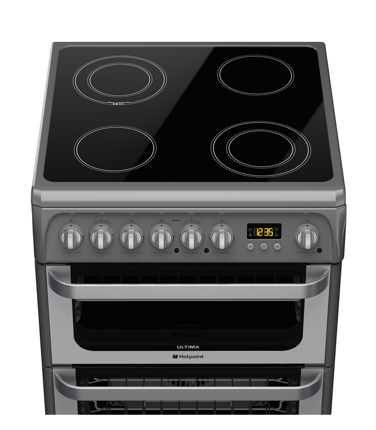 Hotpoint HUE61GS cooker Freestanding cooker Electric Ceramic hob Graphite – image 3