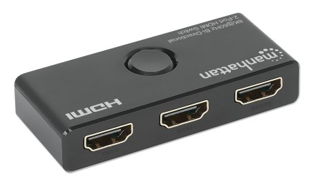 Manhattan HDMI Switch 2-Port, 8K@60Hz, Bi-Directional, Black, Displays output from x1 HDMI source to x2 HD displays (same output to both displays) or Connects x – image 8
