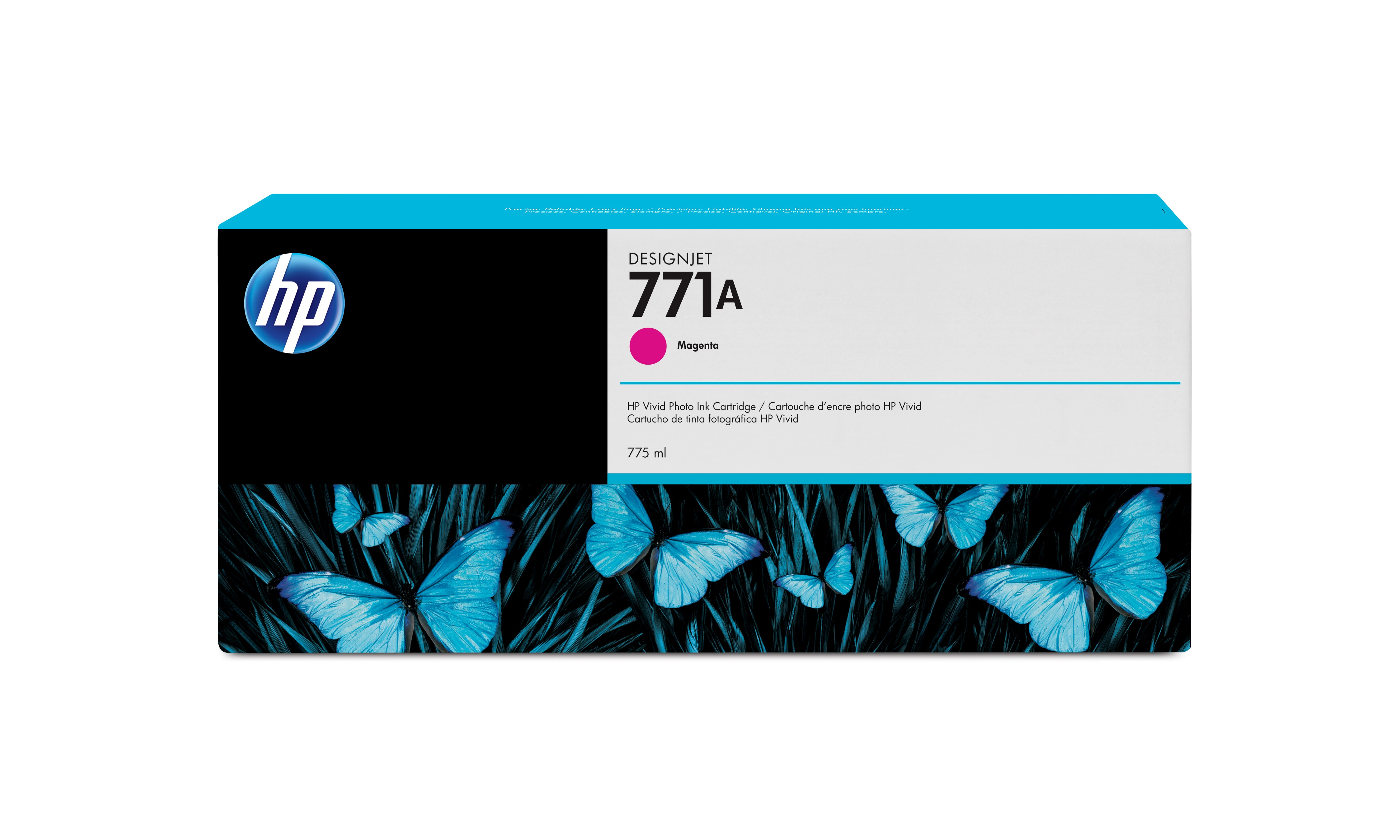 Cartucho de Tinta HP 771A - Magenta - Original - (B6Y17A) - B6Y17A