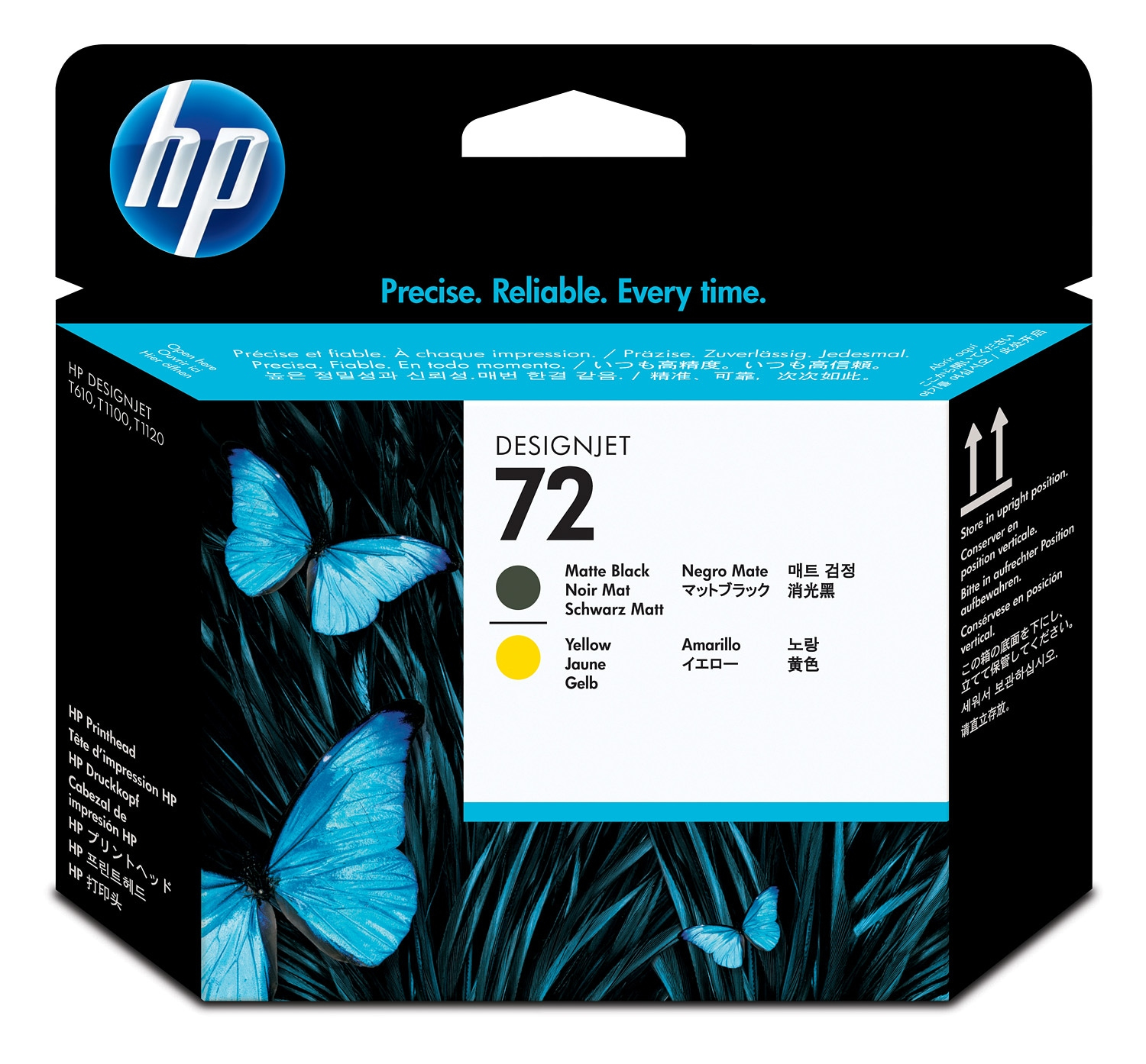 HP 72 MATTE BLACK AND YELLOW PRINTHEAD