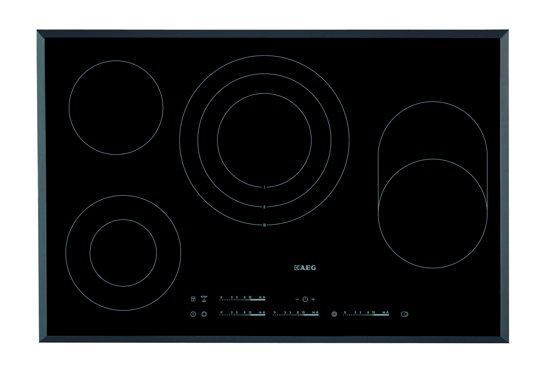 AEG HK854080FB Black, Stainless steel Built-in Ceramic hob 4 zone(s) – image 1