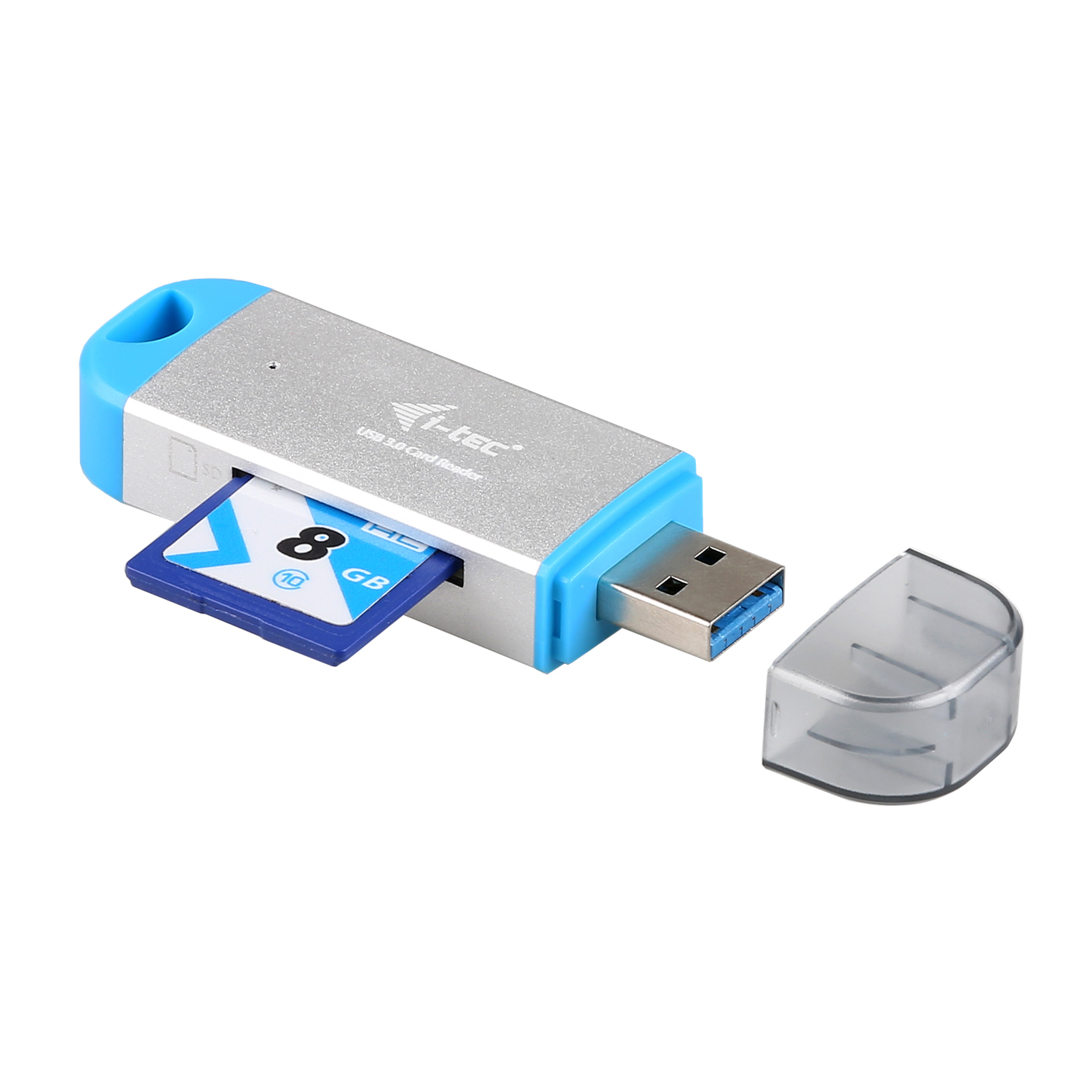 i-tec U3CRDUO-BL card reader USB 3.2 Gen 1 (3.1 Gen 1) Blue, Silver – image 3