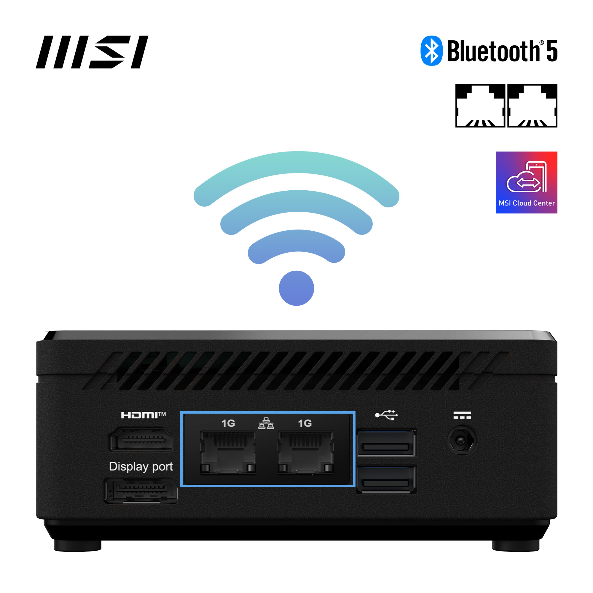 MSI Cubi N ADL Intel N100 Barebone, NUC, SFF, Mini Computer, HTPC, (NO RAM, NO Storage, NO OS), UHD Graphics/Type C/HDMI/DisplayPort/Dual LAN/WiFi 5/BT 5.1/VESA image 5