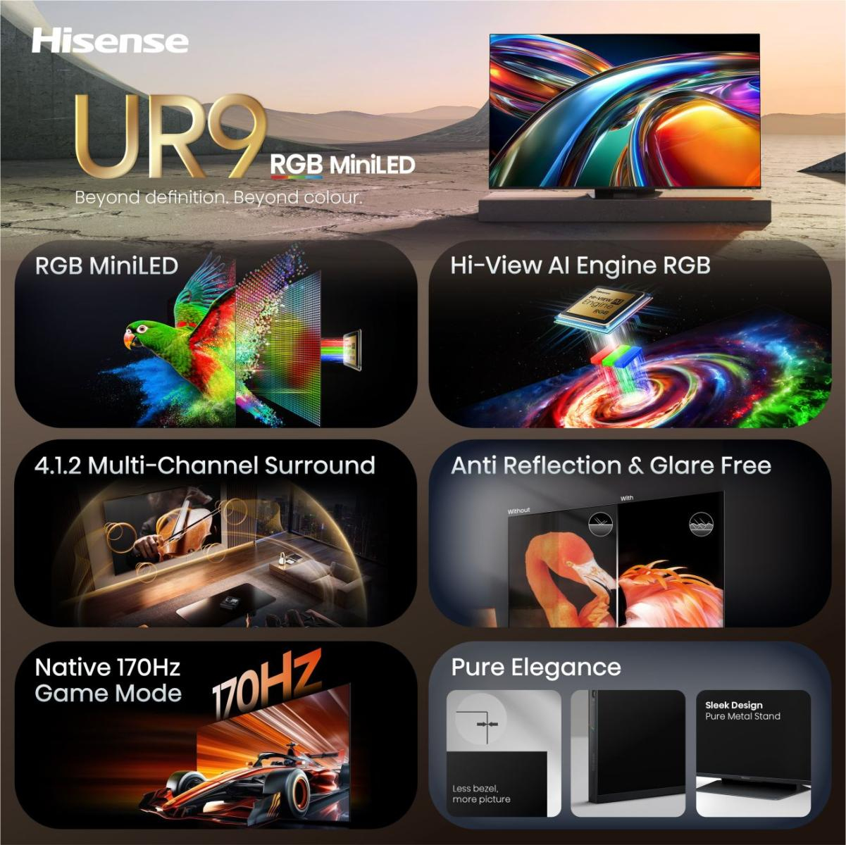 TV LED Hisense RGB Mini LED 65UR9S 164 cm 2026 — photo 3