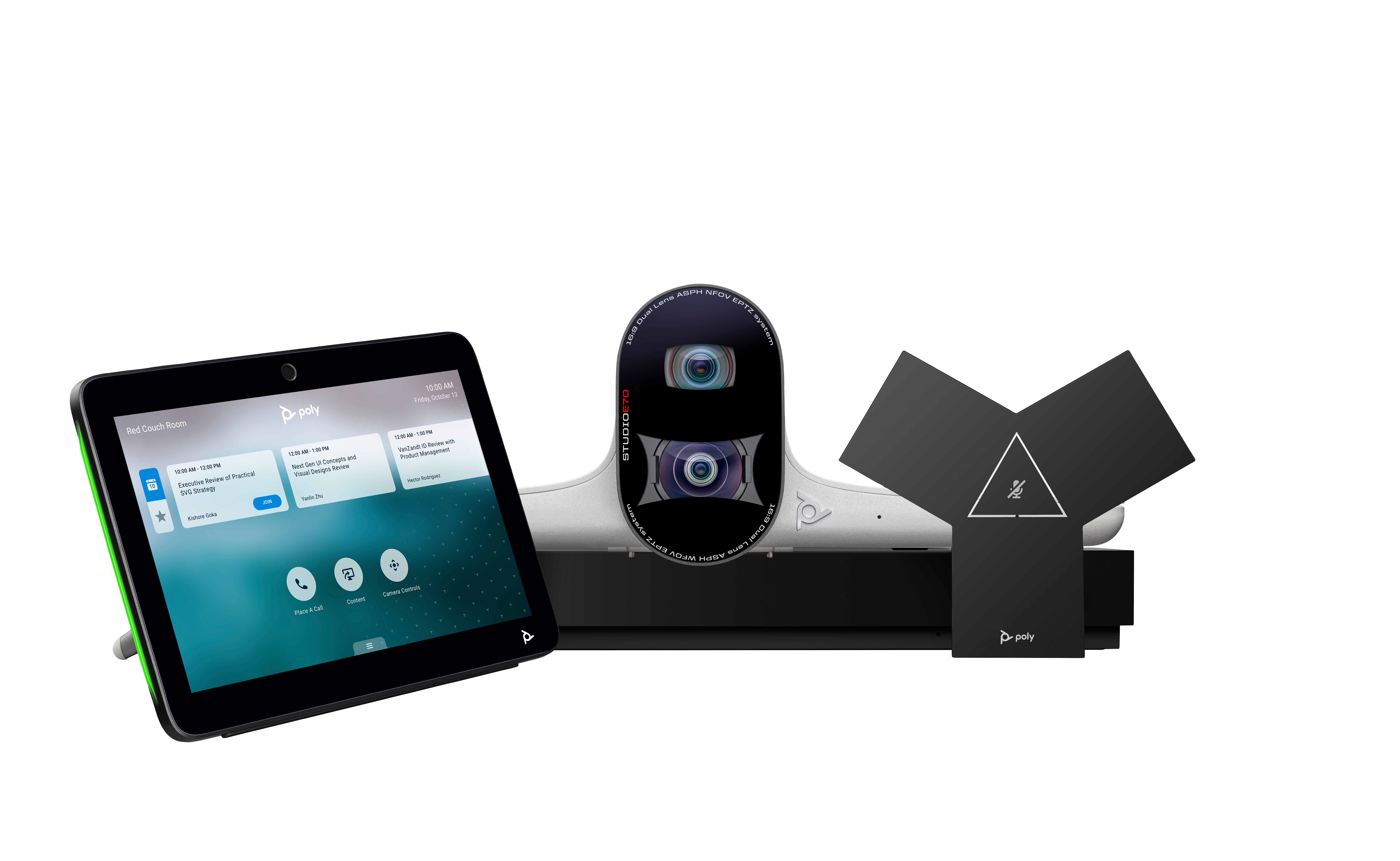 HP Poly G7500 - Video conference system (Poly Studio E70 camera, Poly TC10 touch controller, Poly G7500 codec) - Zoom Certified, Certified for Microsoft Teams - black - power adapter included