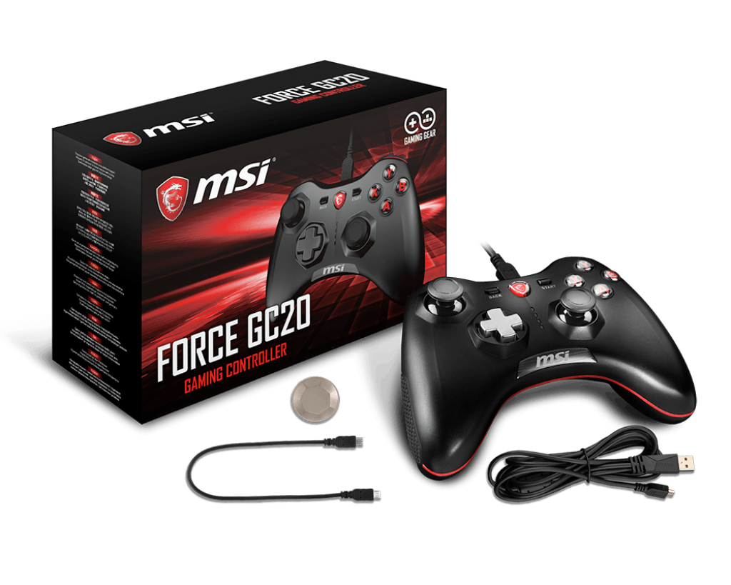 MSI FORCE GC20 Wired Pro Gaming Controller PC and Android 'PC and Android ready, adjustable D-Pad cover, Dual vibration motors, Ergonomic design, detachable cab – image 6