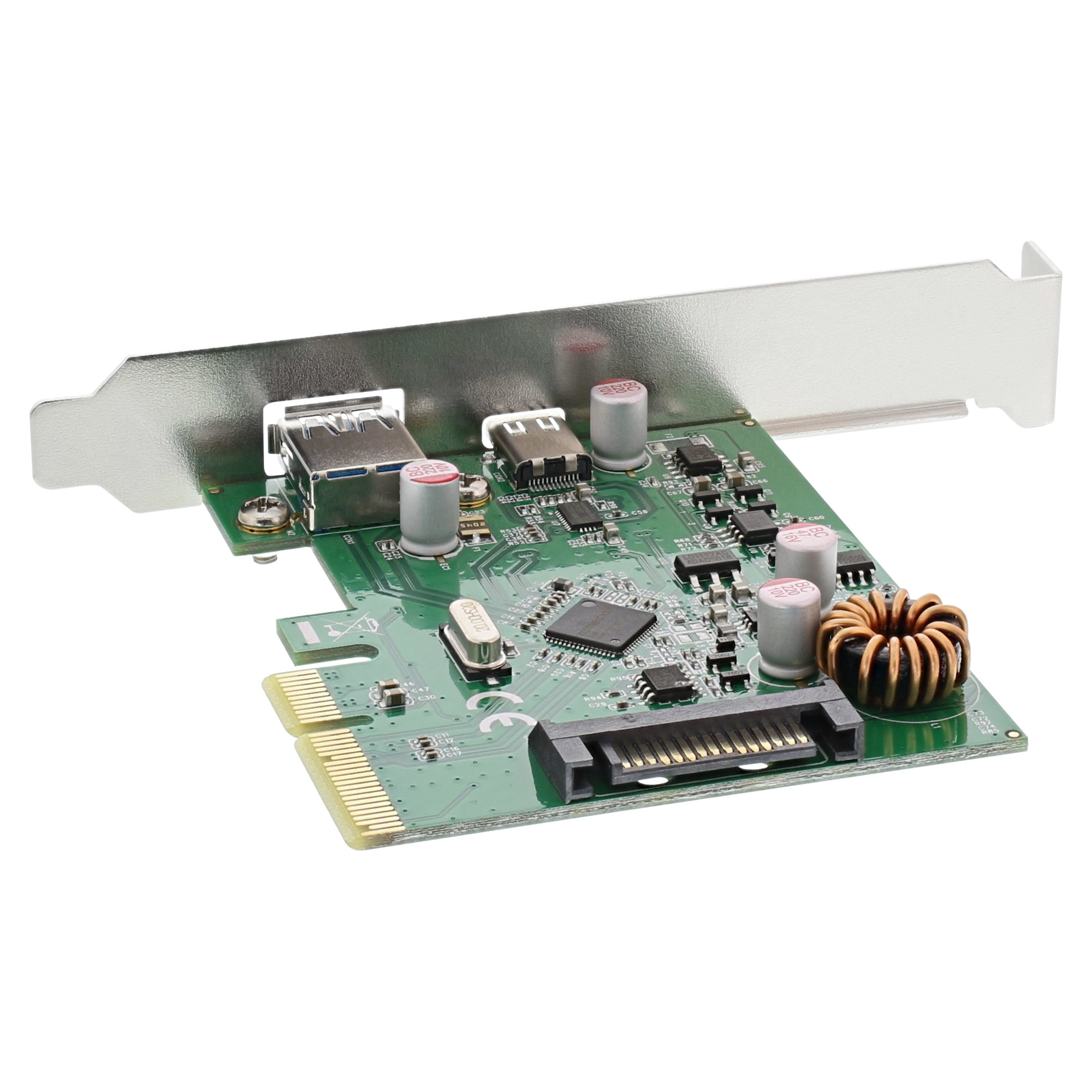 InLine USB 3.1 Gen.2 Host Controller 2 Port A+C + low profile Bracket PCIe x4 – image 2