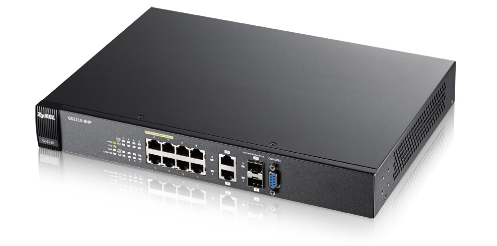 Zyxel GS2210-8HP network switch Managed L2 Gigabit Ethernet (10/100/1000) Black – image 1