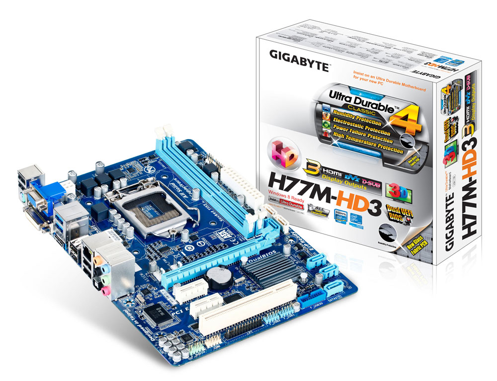 GIGABYTE GA-H77M-HD3 motherboard Intel H77 LGA 1155 (Socket H2) micro ATX – image 1