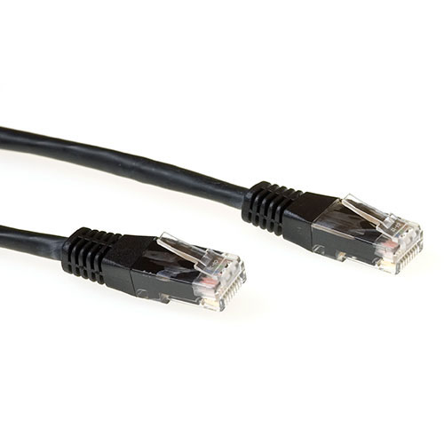 ACT Black 0.5 meter LSZH U/UTP CAT6A patch cable with RJ45 connectors