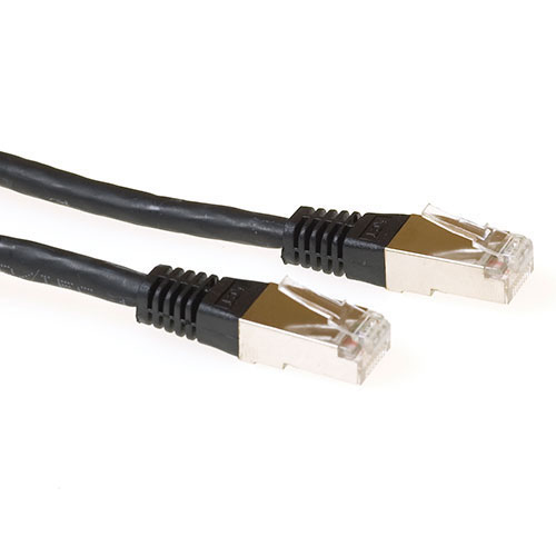 ACT Black 0.5 meter LSZH SFTP CAT6A patch cable with RJ45 connectors