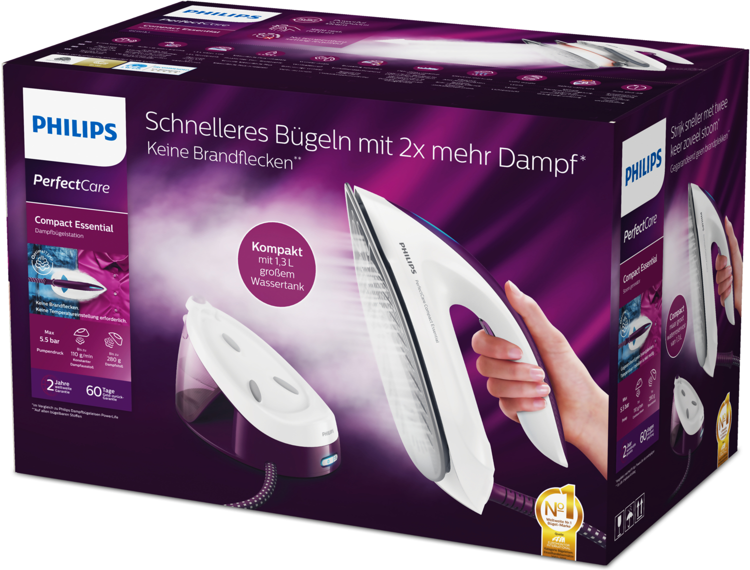 Philips Steam generator iron - purple/white GC6833/30 – image 2