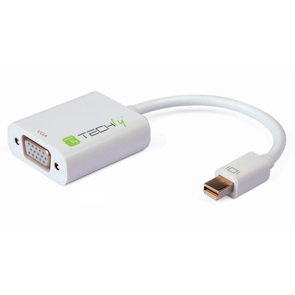 Techly Adattatore Mini DisplayPort (Thunderbolt) 1.2 / VGA Bianco (IADAP MDP-VGAF2)