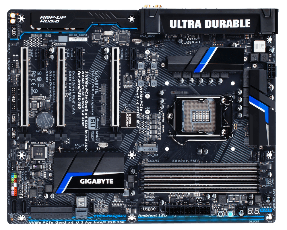 GIGABYTE GA-Z170X-Designare Intel® Z170 LGA 1151 (Socket H4) ATX